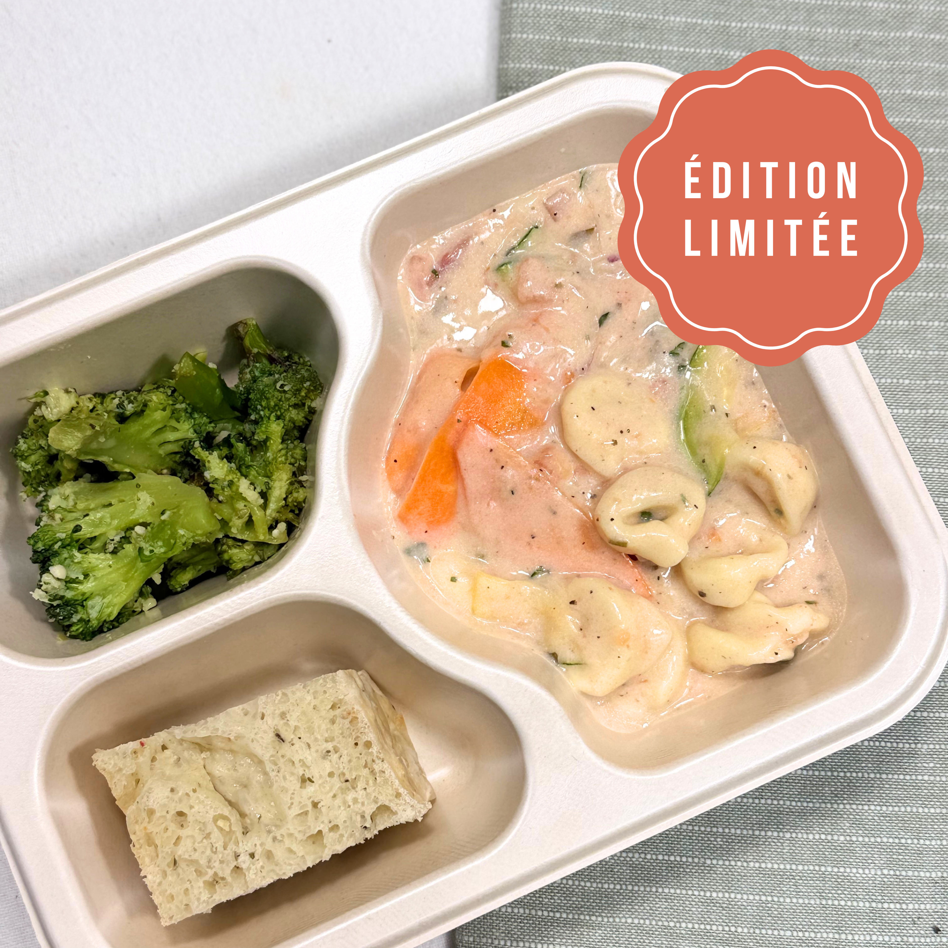 Barquette: Tortellinis au fromage sauce rosée